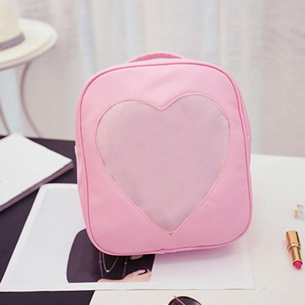 outdoor bags 2021 summer candy backpack transparent love heart shape school shoulder for teenager girls schoolbag book bag